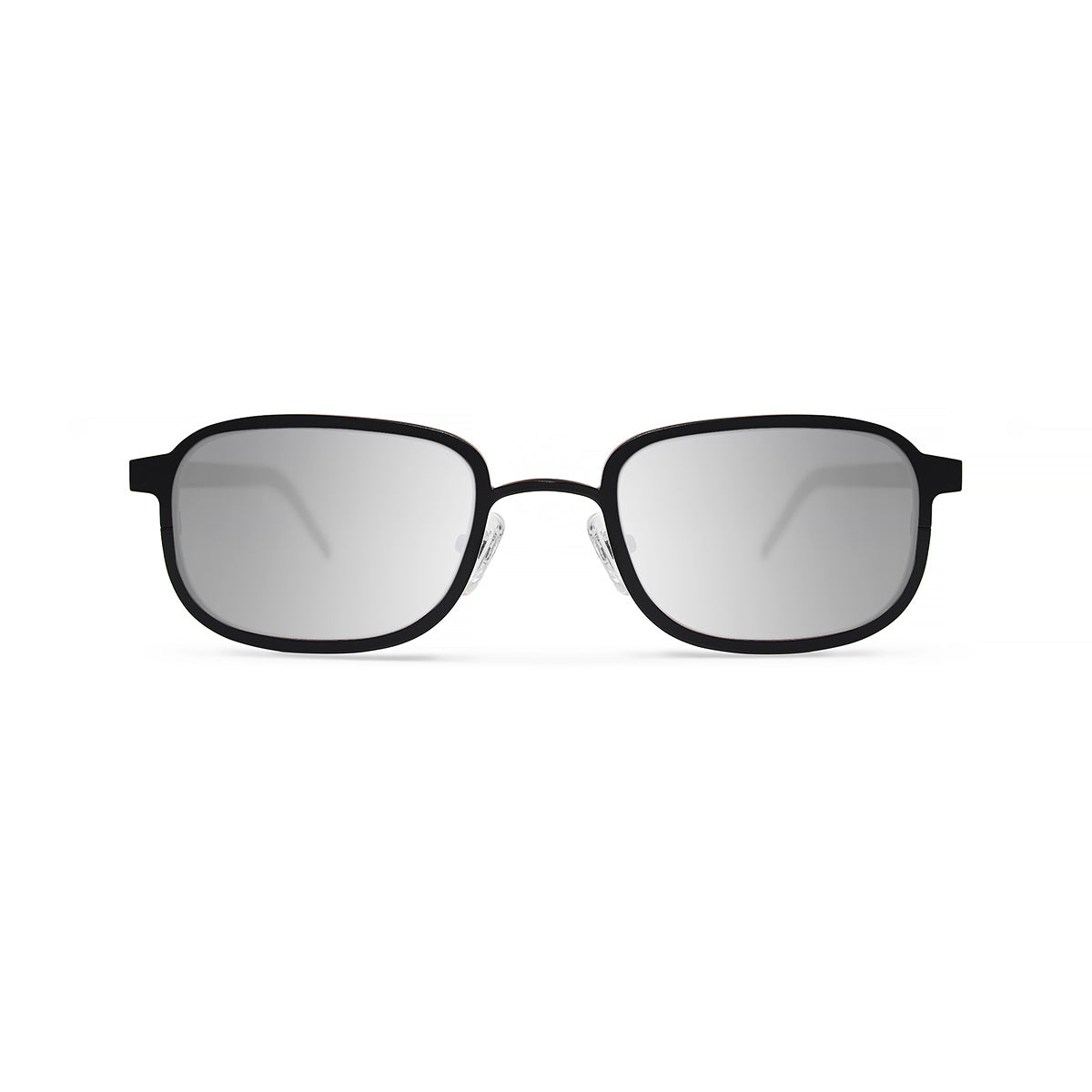 Metal / Horn. Matte Black / Dark. Silver Mirror Lens. - BLYSZAK eyewear eyewear - eyewear, optical, sunglasses