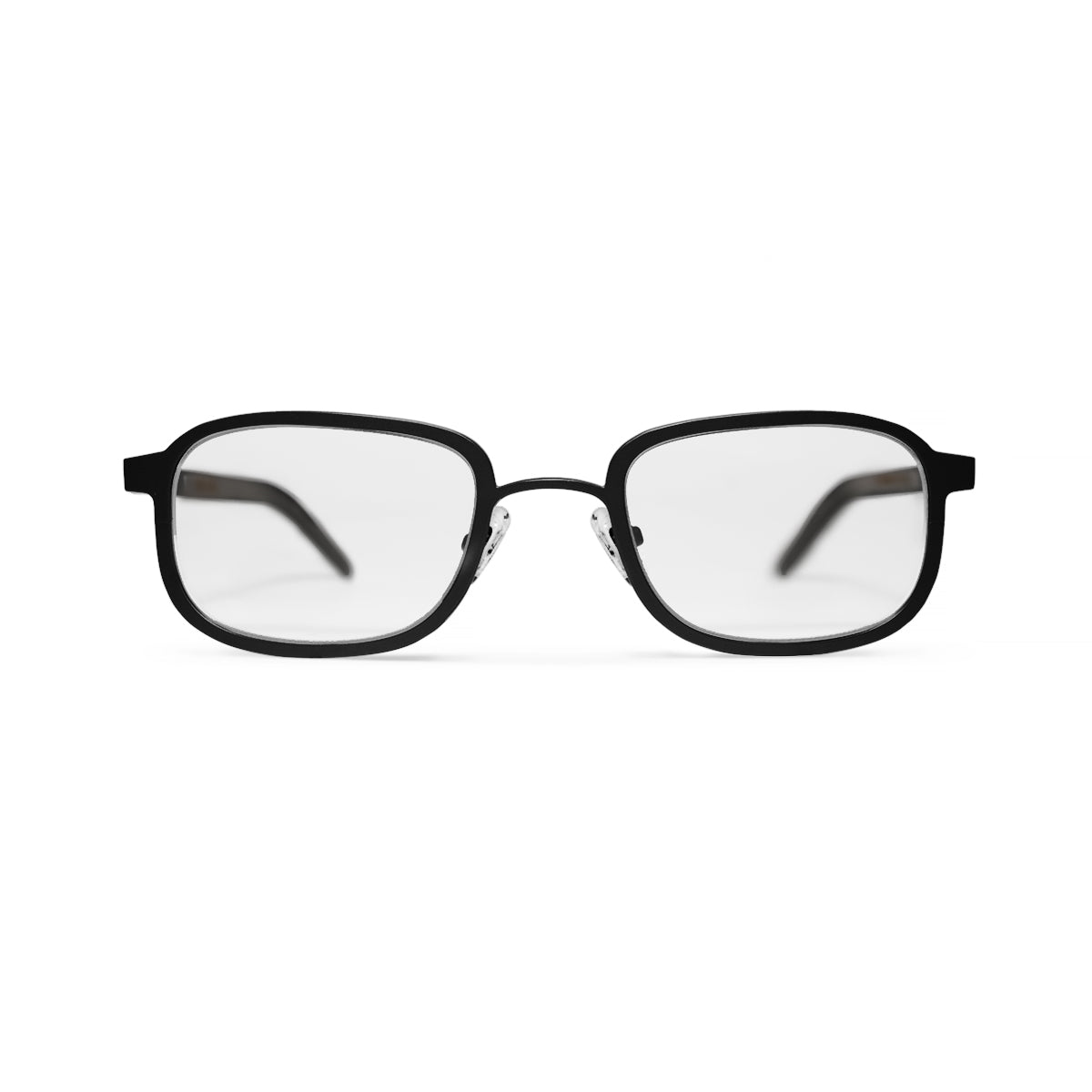 Metal / Horn. Matte Black / Dark. Clear Lens. - BLYSZAK eyewear eyewear - eyewear, optical, sunglasses