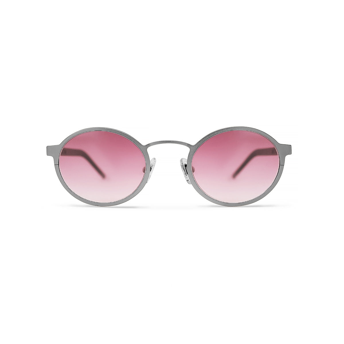 Metal. Brushed Silver. Blush Lens. - BLYSZAK eyewear eyewear - eyewear, optical, sunglasses